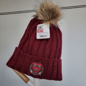 NWT Harvard Embroidered Knit Beanie Hat